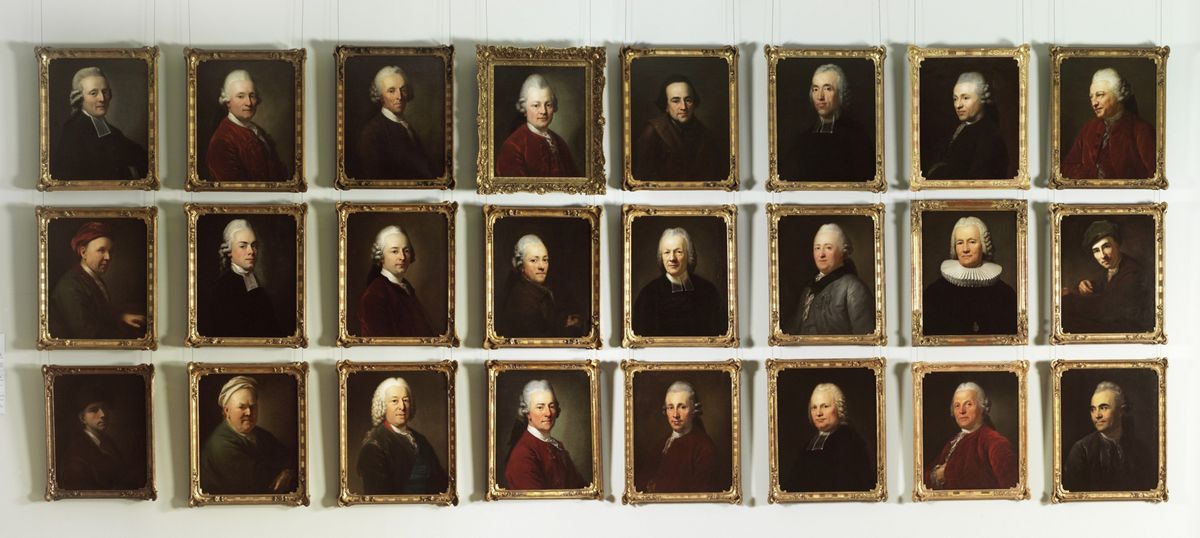 zur Vergrößerungsansicht des Bildes: Die Porträtgalerie des Leipziger Verlegers Philipp Erasmus Reich zeigt berühmte Leipziger Bürger aus der Zeit der Aufklärung.