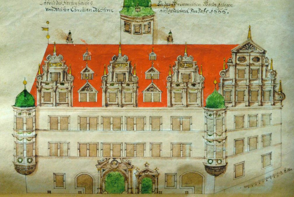 zur Vergrößerungsansicht des Bildes: Architekturzeichnung auf Papier