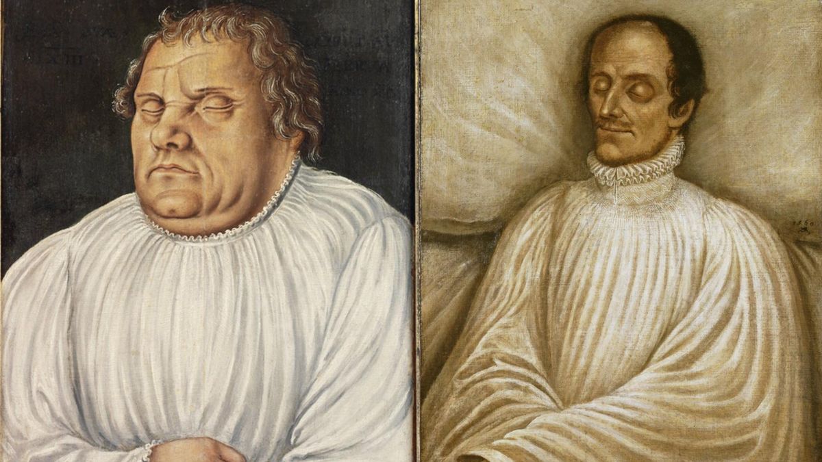 Martin Luther und Philipp Melanchthon im Sterbehemd